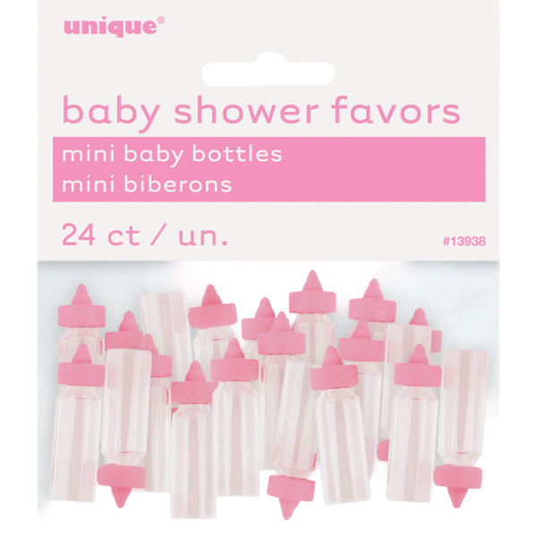 Pink Mini Baby Bottles Favors